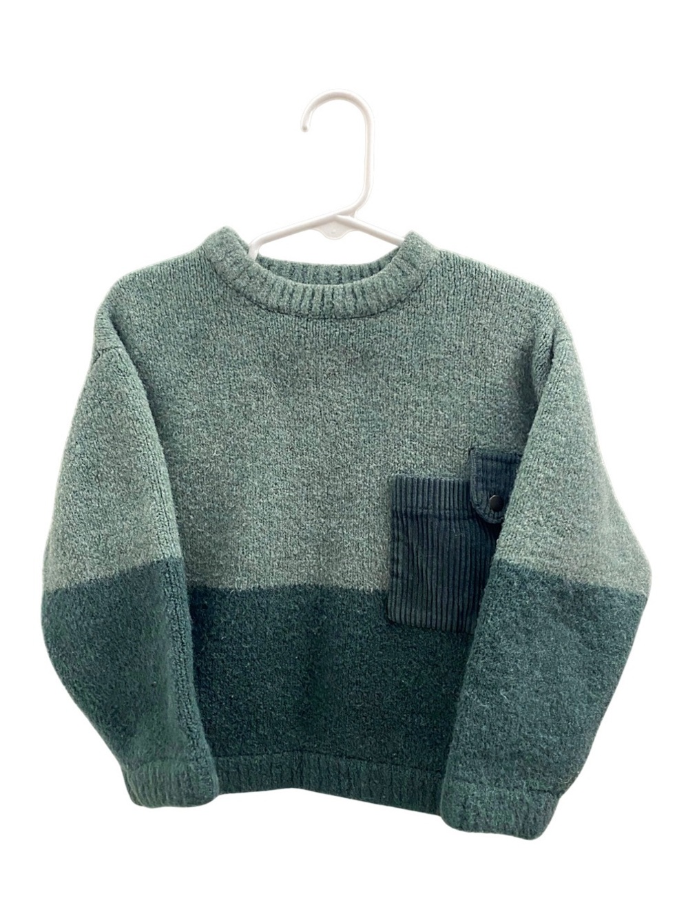 Zara Colorblock Sweater - Kid’s 3-4 Years - Hunter Green & Sage Green